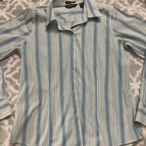 Women’s M Striped Long Sleeve Eddie Bauer Button Up Shirt